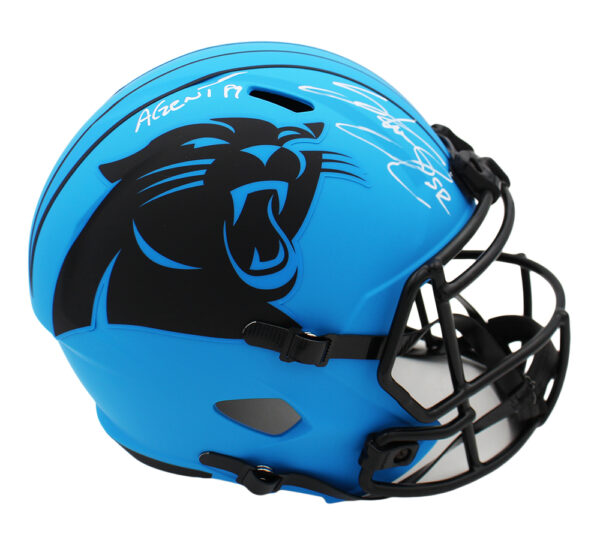Steve Smith Sr. Signed Carolina Panthers Speed Full Size Rave NFL Helmet with "Agent 89" Inscription - Image 2