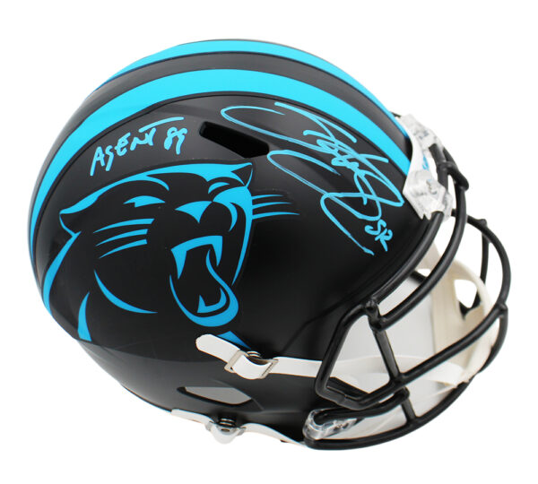 Steve Smith Sr. Signed Carolina Panthers Speed Full Size Alternate Black NFL Helmet With "Agent 89" Inscription