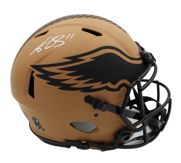 AJ Brown Signed Philadelphia Eagles Speed Authentic Salute To Service 2 NFL Helmet