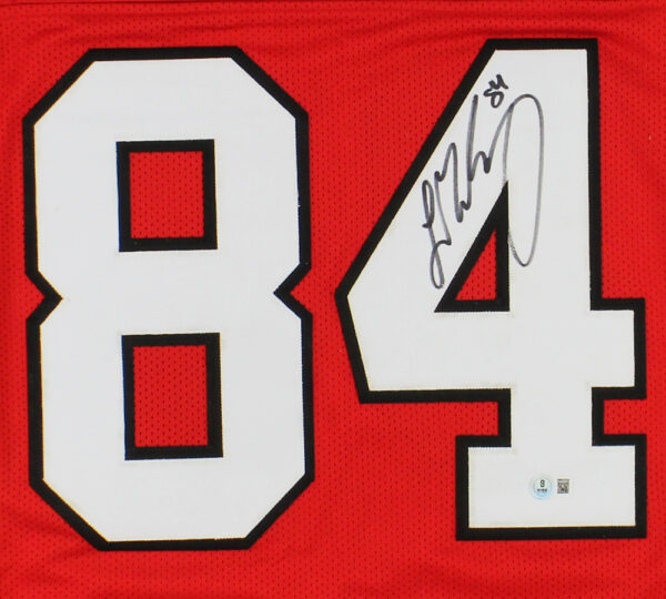 Ladd McConkey Signed Georgia Custom Red Jersey - Image 2