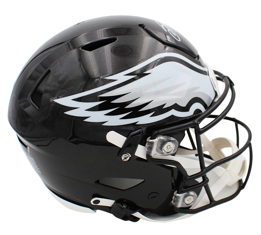 Saquon Barkley Signed Philadelphia Eagles Speed Flex Authentic Alternate Black NFL Helmet - Image 3