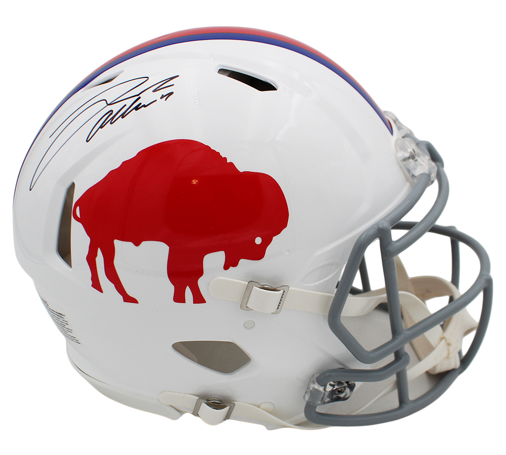 Josh Allen Signed Buffalo Bills Speed Authentic Throwback White 65-73 NFL Helmet