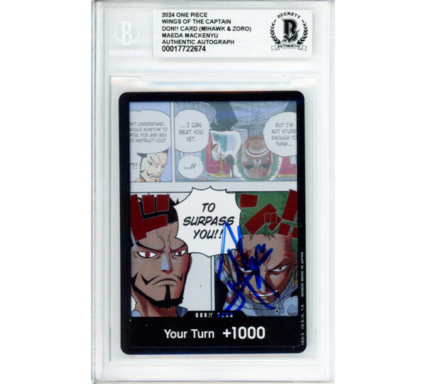 Mackenyu Signed One Piece Mihawk & Zoro Double Pack Set Vol. 3 Encapsulated Game Card