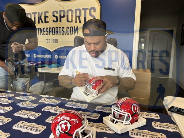 Steve Smith Sr. Signed Utah Utes Speed Radiant Red NCAA Mini Helmet - Image 3