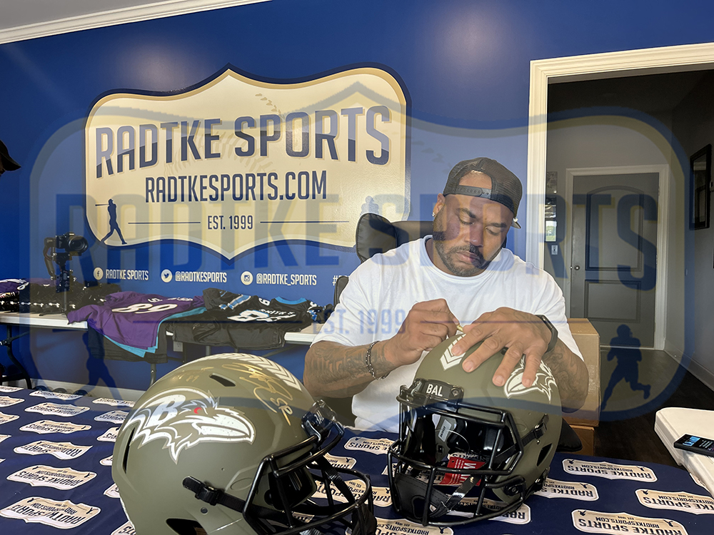 Steve Smith Sr. Signed Baltimore Ravens Speed Authentic Salute to Service NFL Helmet With "Agent 89" Inscription - Image 3