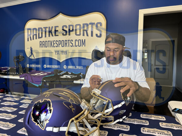 Steve Smith Sr. Signed Baltimore Ravens Speed Full Size Alternate Purple NFL Helmet With "Agent 89" Inscription - Image 3