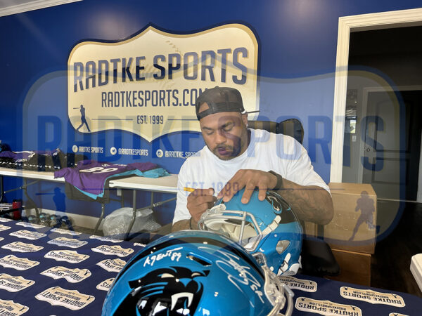 Steve Smith Sr. Signed Carolina Panthers Speed Authentic Flash NFL Helmet With "Agent 89" Inscription - Image 3