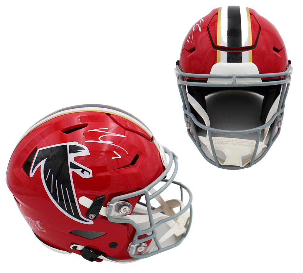 Bijan Robinson Signed Atlanta Falcons Speed Flex Authentic Throwback 1966-69 Red NFL Helmet
