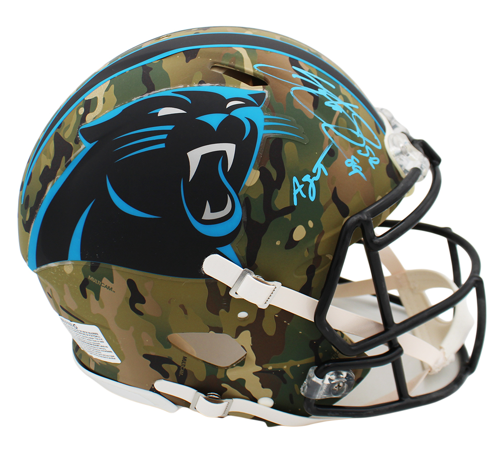 Steve Smith Sr Signed Carolina Panthers Speed Authentic Camo NFL Helmet With "Agent 89" Inscription - Image 2