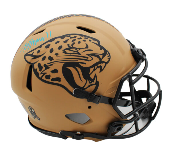 Brian Thomas Jr Signed Jacksonville Jaguars Speed Authentic Salute To Service 2 NFL Helmet - Image 2