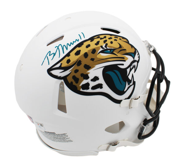 Brian Thomas Jr Signed Jacksonville Jaguars Speed Authentic Alternate White NFL Helmet