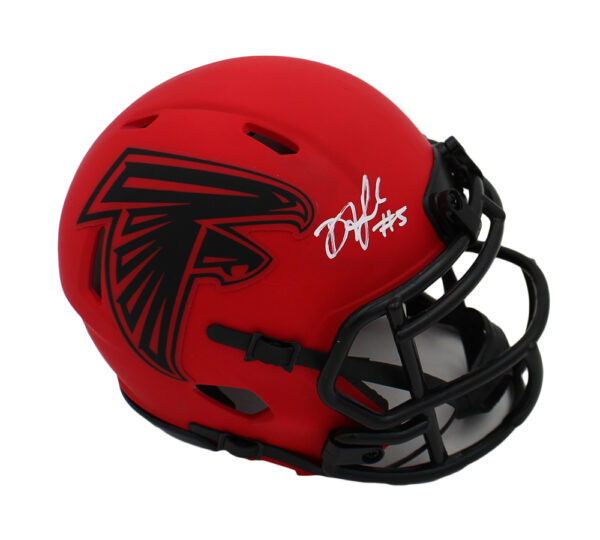 Drake London Signed Atlanta Falcons Speed Rave NFL Mini Helmet