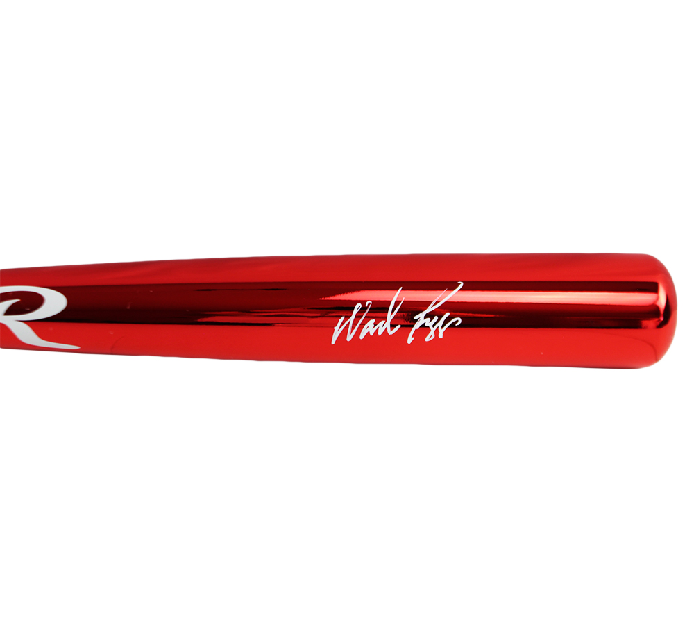 Wade Boggs Signed Boston Red Sox Rawlings Red Chrome MLB Bat - Image 3