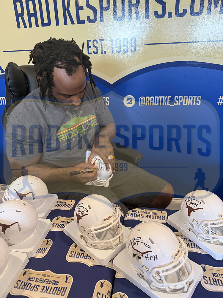 Ricky Williams Signed Texas Longhorns Speed NCAA Mini Helmet with "HT 98" Inscription - Image 2
