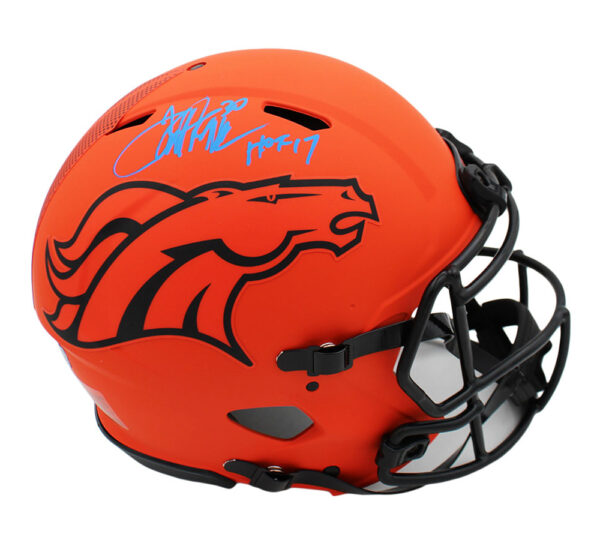 Terrell Davis Signed Denver Broncos Speed Authentic Rave NFL Helmet with "HOF 17" Inscription