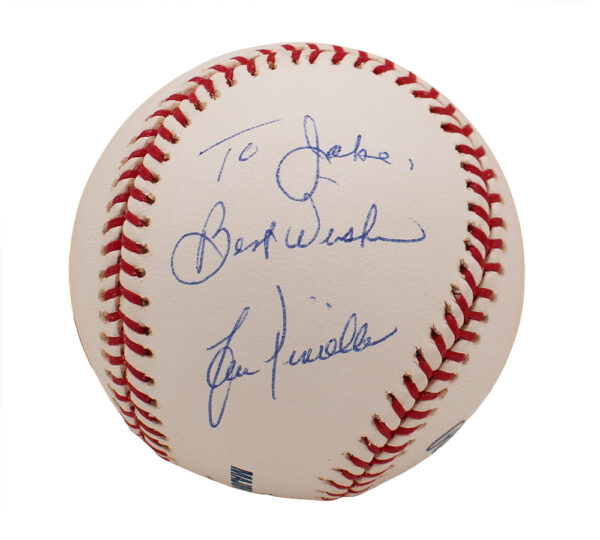 Lou Piniella Signed New York Yankees Rawlings Official Major League White MLB Baseball with "To Jake Best Wishes" Inscription