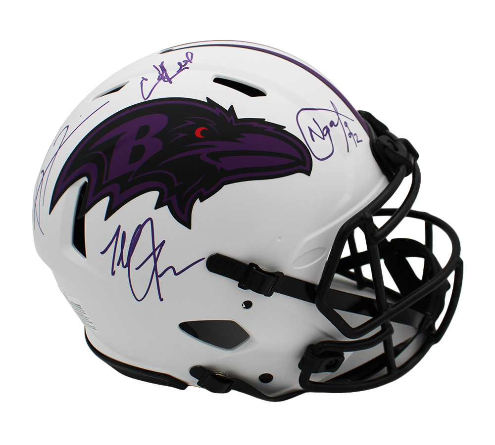 Ray Lewis, Haloti Ngata, Ed Reed, and Terrell Suggs Signed Baltimore ...