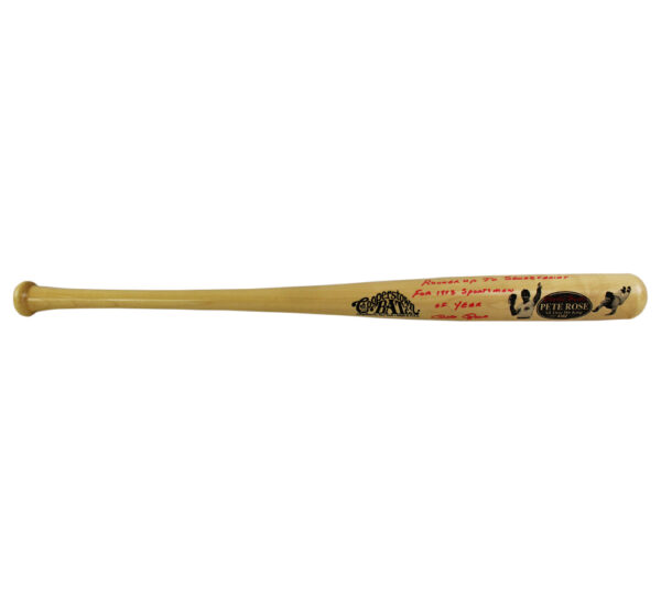 Pete Rose Signed Cincinnati Reds Cooperstown Engraved Blonde MLB Bat with "Runner Up to Secretariat For 1873 Sportsman of the Year" Inscription - Image 2