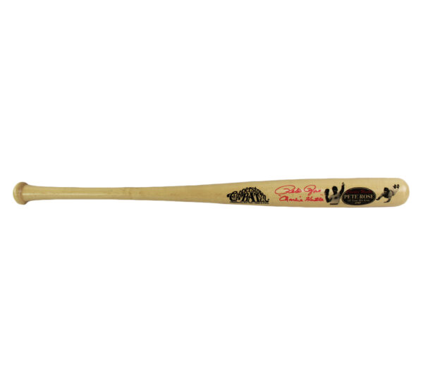 Pete Rose Signed Cincinnati Reds Cooperstown Engraved Blonde MLB Bat with "Charlie Hustle" Inscription - Image 2