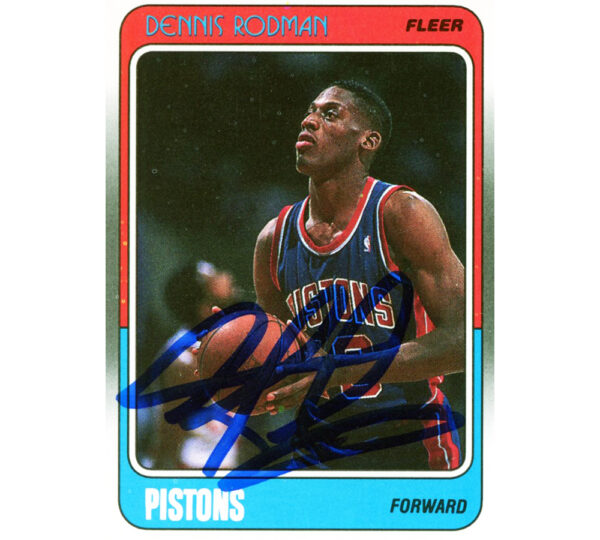 Dennis Rodman Signed Detroit Pistons Rookie Card