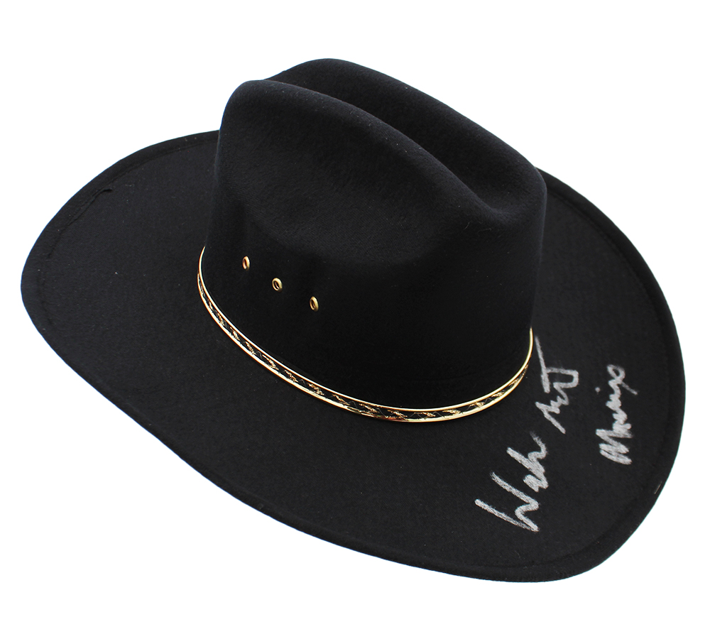 Walton Goggins Signed The Hateful Eight Black Costume Hat with "Mannix" Inscription - Image 2
