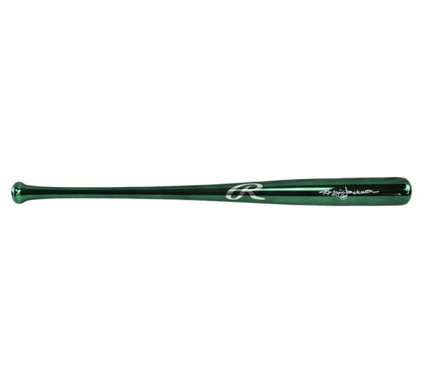 Reggie Jackson Signed Oakland Athletics Rawlings Green Chrome MLB Bat - Image 3