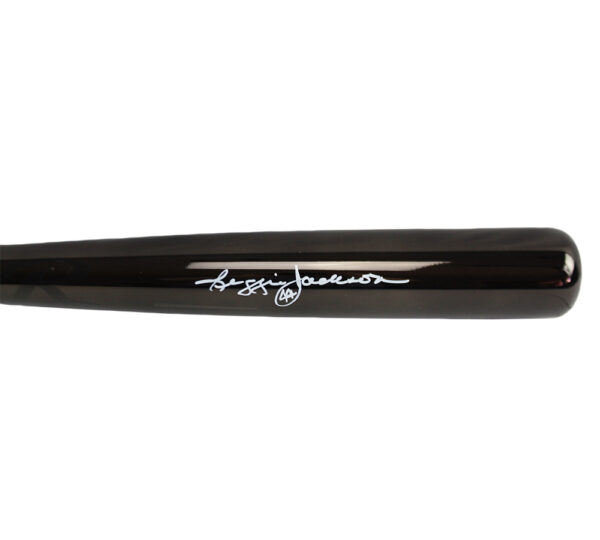 Reggie Jackson Signed Oakland Athletics Rawlings Black Chrome MLB Bat - Image 2