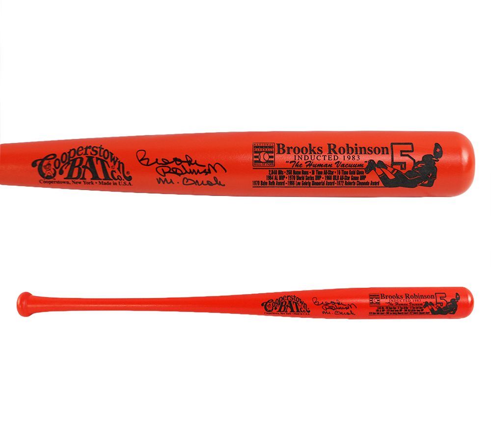 Brooks Robinson Signed Baltimore Orioles Cooperstown Orange MLB Bat with "Mr. Oriole" Inscription