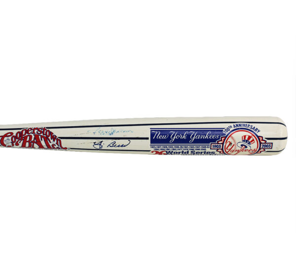 Yogi Berra and Reggie Jackson Signed New York Yankees Cooperstown Blonde MLB Bat - Image 2
