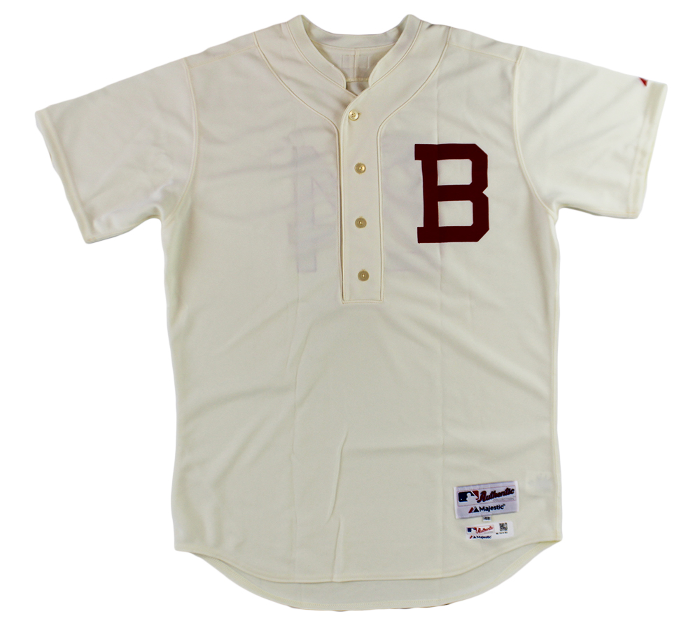 Evan Gattis Signed Game Issued Atlanta Braves Creamy White Jersey with "Game Issued August 16, 2014 & 100th Anniversary of Miracle Braves" Inscription - Image 3