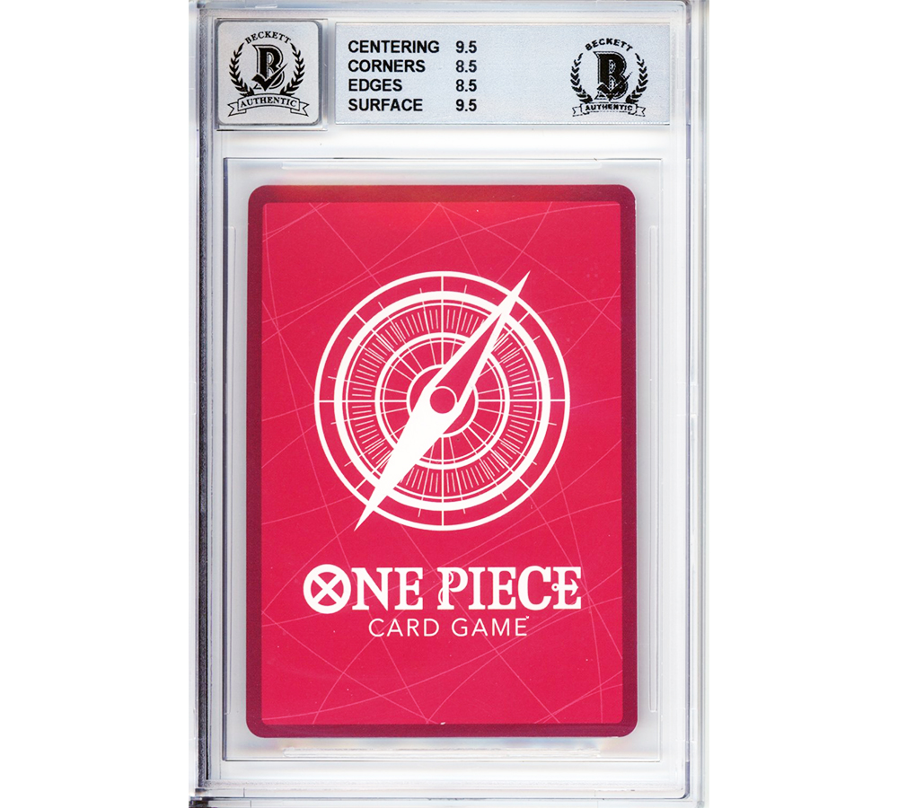 Mackenyu Signed One Piece Roronoa Zoro Supernovas Straw Hat Crew OP01-001- Japanese Graded 8.5 NM MT+/Auto 9 Encapsulated Game Card - Image 2