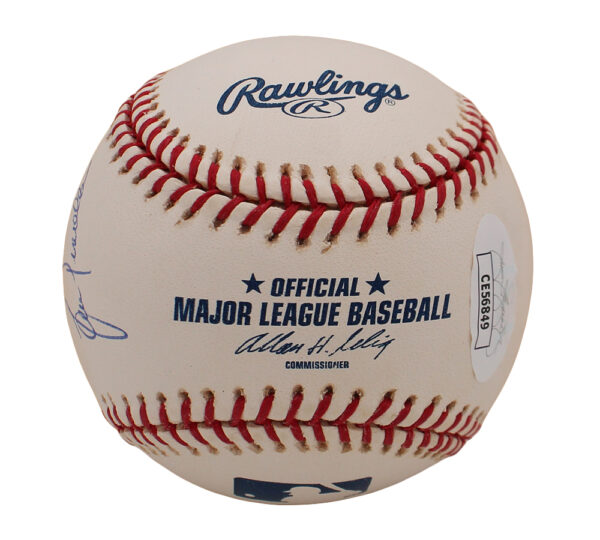 Lou Pinella Signed New York Yankees Rawlings Official Major League White MLB Baseball with "To Jake Best Wishes" Inscription - Image 2