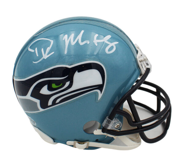 DK Metcalf Signed Seattle Seahawks Custom Blue NFL Mini Helmet