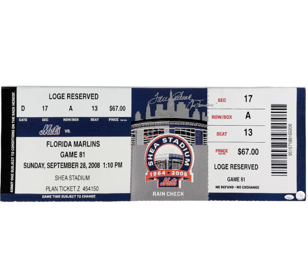 Tom Seaver Signed New York Mets 12x32 Mega Ticket MLB Canvas with "The Franchise" Inscription