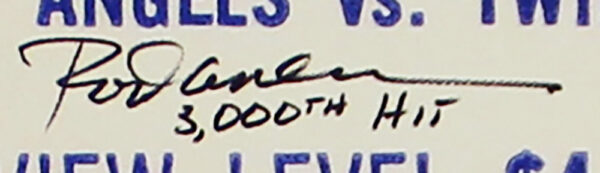 Rod Carew Signed Minnesota Twins 10x34 1985 Mega Ticket MLB Canvas with "300 Hit" Inscriptions - Image 2