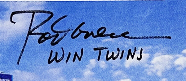 Rod Carew Signed Minnesota Twins 12x32 2010 Mega Ticket MLB Canvas with "Win Twins" Inscriptions - Image 2
