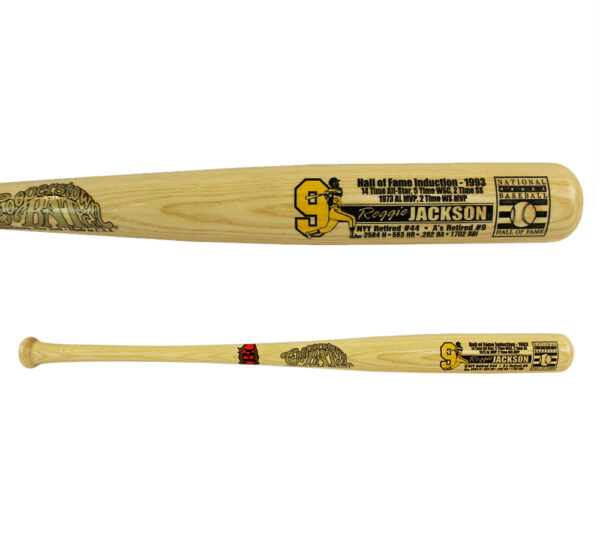 Unsigned Cooperstown #9 Reggie Jackson Hall of Fame Inductee Blonde Bat