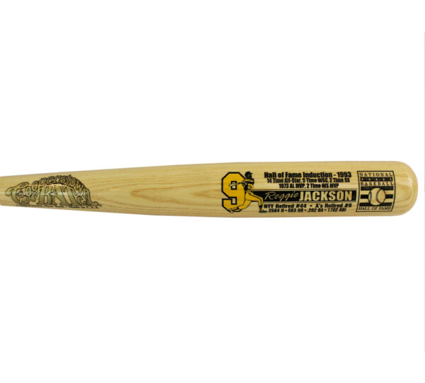 Unsigned Cooperstown #9 Reggie Jackson Hall of Fame Inductee Blonde Bat - Image 2
