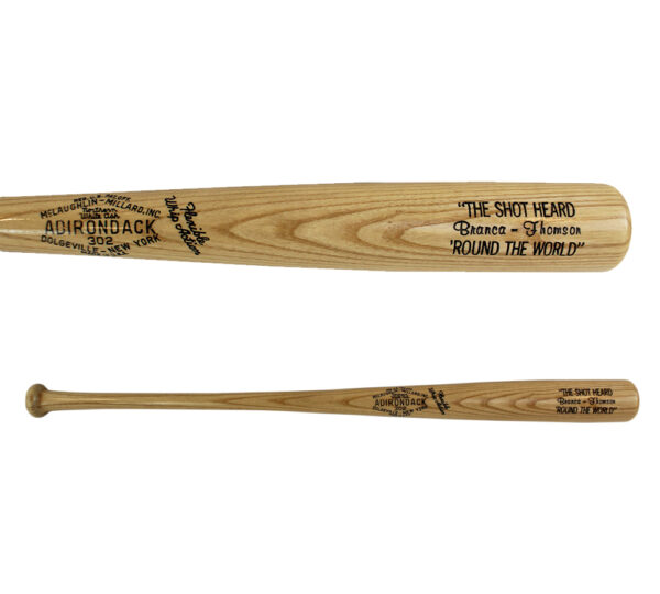 Unsigned Rawlings Adirondack Pro Engraved  Branca - Thompson The Shot Heard 'Round the World Blonde Bat