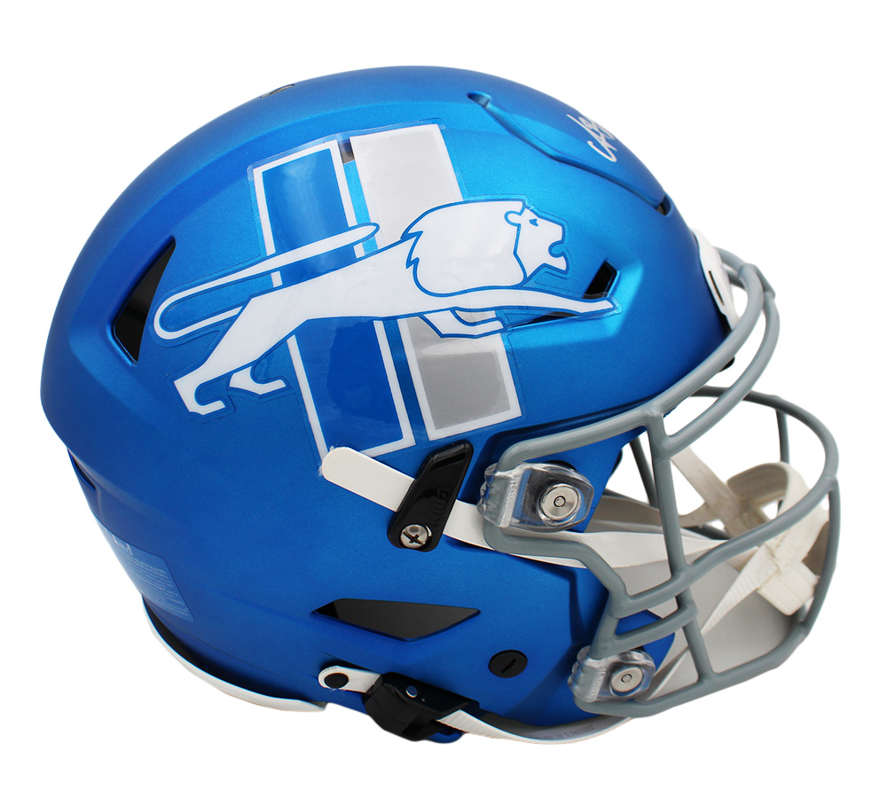 Amon-Ra St. Brown Signed Detroit Lions Speed Flex Authentic Alternate 2023 Light Blue NFL Helmet - Image 2
