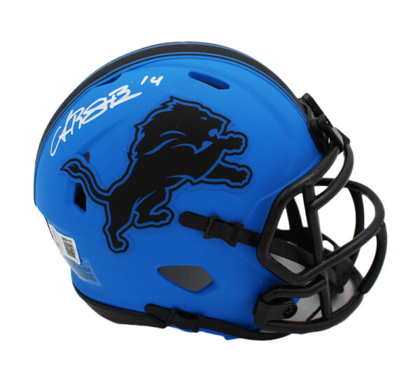 Amon-Ra St. Brown Signed Detroit Lions Speed Rave NFL Mini Helmet - Image 2