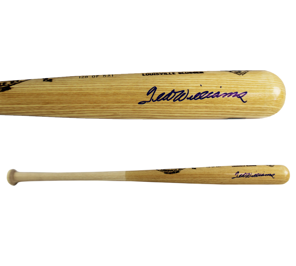 Ted Williams Signed Boston Red Sox Louisville Slugger Limited Edition Hitters Hall of Fame Logo Blonde MLB Bat - Image 2