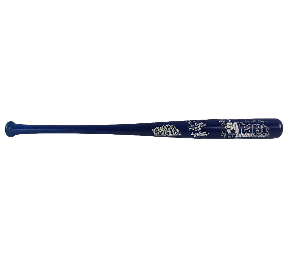 Multi-Signed New York Custom Cooperstown 50 Years Blue Bat with 7 Signatures Including Ray Knight & Todd Hundley - Image 2