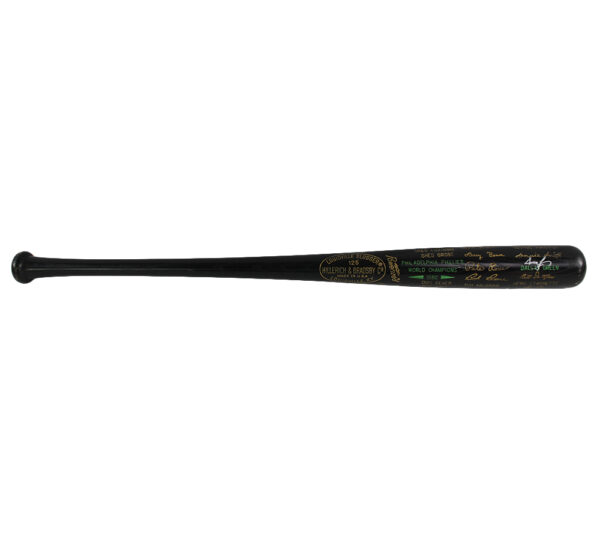 Steve Carlton & Dallas Green Signed Philadelphia Custom Louisville Slugger 1980 World Champions Black Bat - Image 2