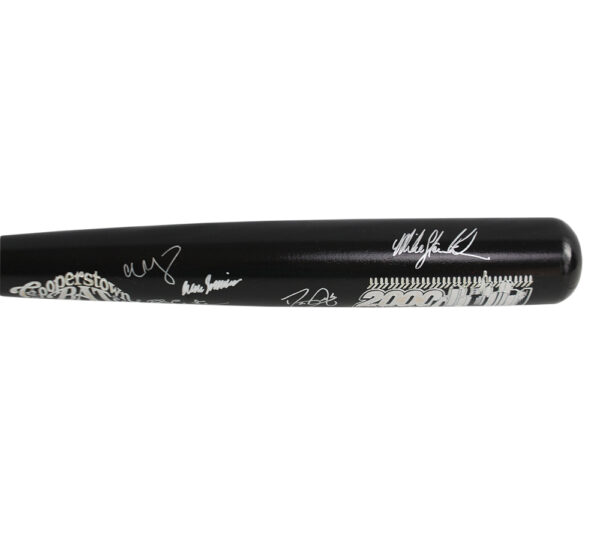 12 New York Yankees Alumni Signed Cooperstown Custom 2000 Subway Series Black MLB Bat incuding Dave Justice and Don Zimmerman - Image 4