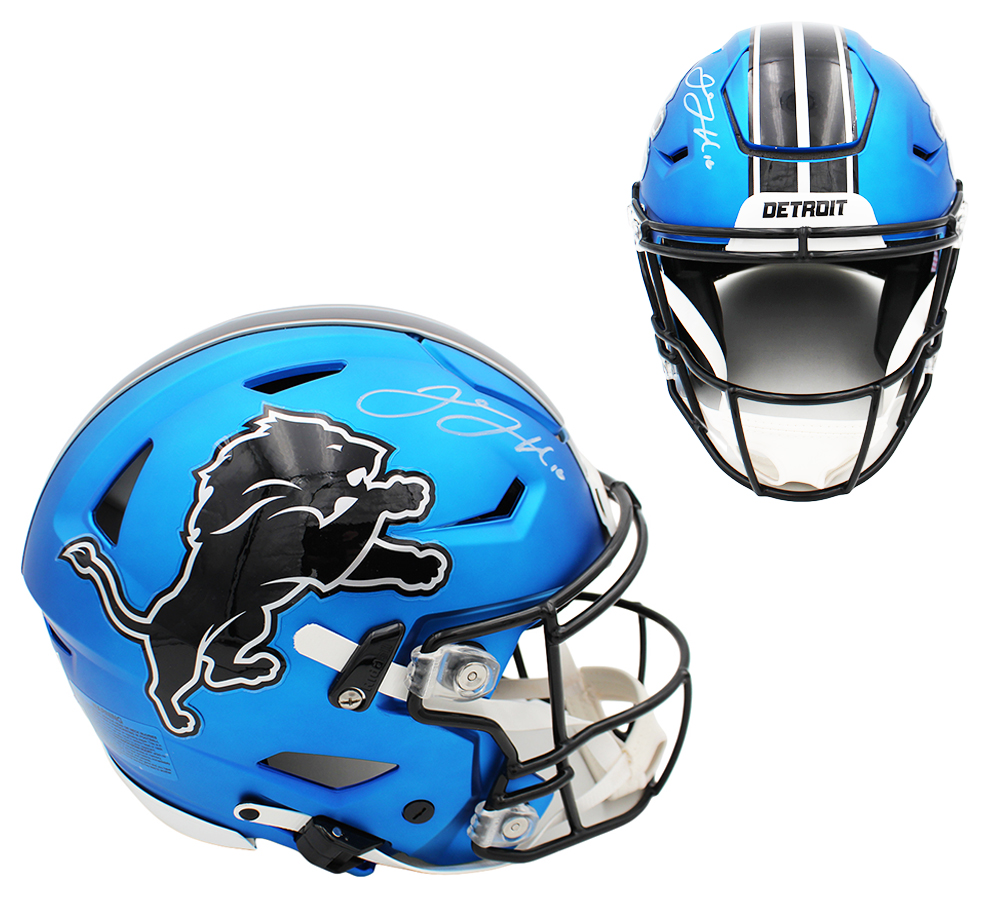 Jared Goff Signed Detroit Lions Speed Flex Authentic Alternate 2024 Dark Blue NFL Helmet