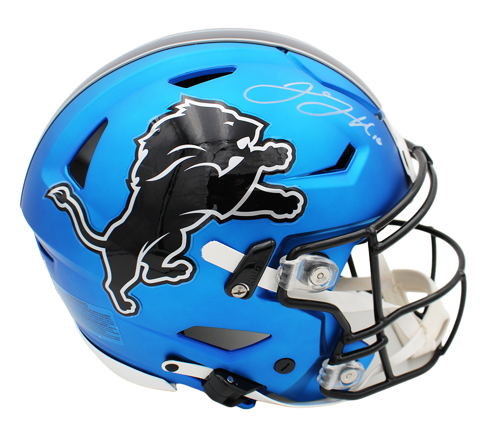 Jared Goff Signed Detroit Lions Speed Flex Authentic Alternate 2024 Dark Blue NFL Helmet - Image 2