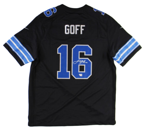 Jared Goff Signed Detroit Lions Nike Game Alternate Black NFL Jersey