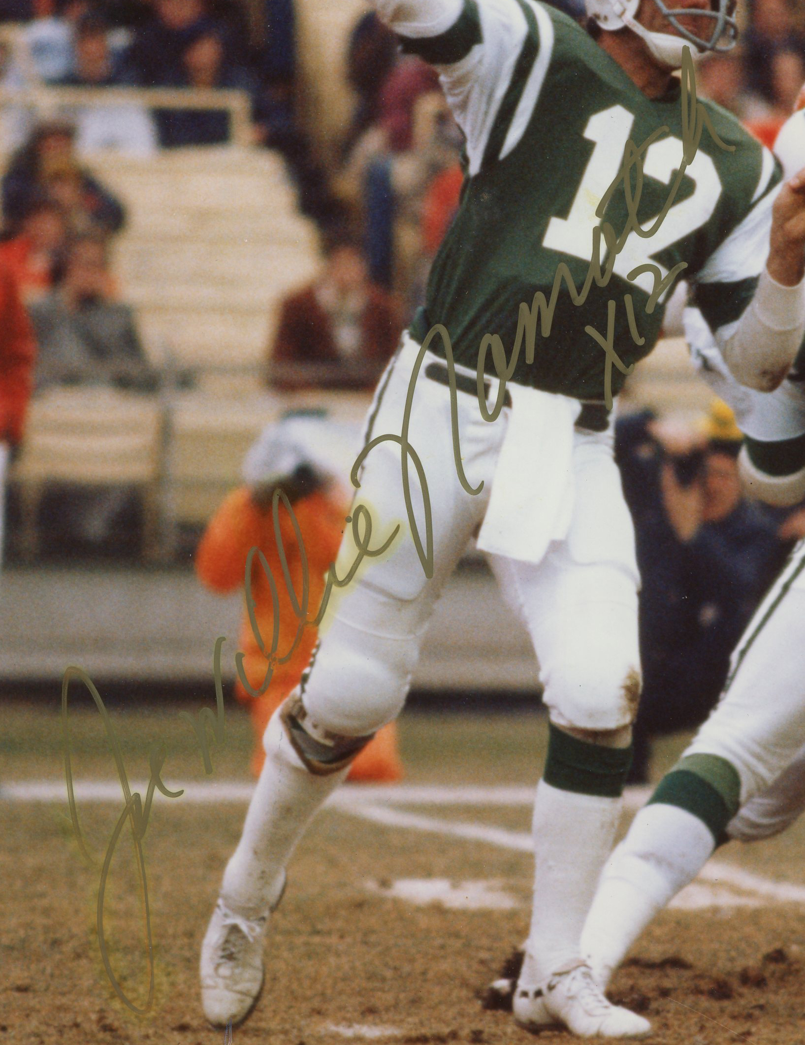Joe Willie Namath Signed New York Jets Unframed 8x10 NFL Throwing Ball Photo with "x12" Inscription - Image 2