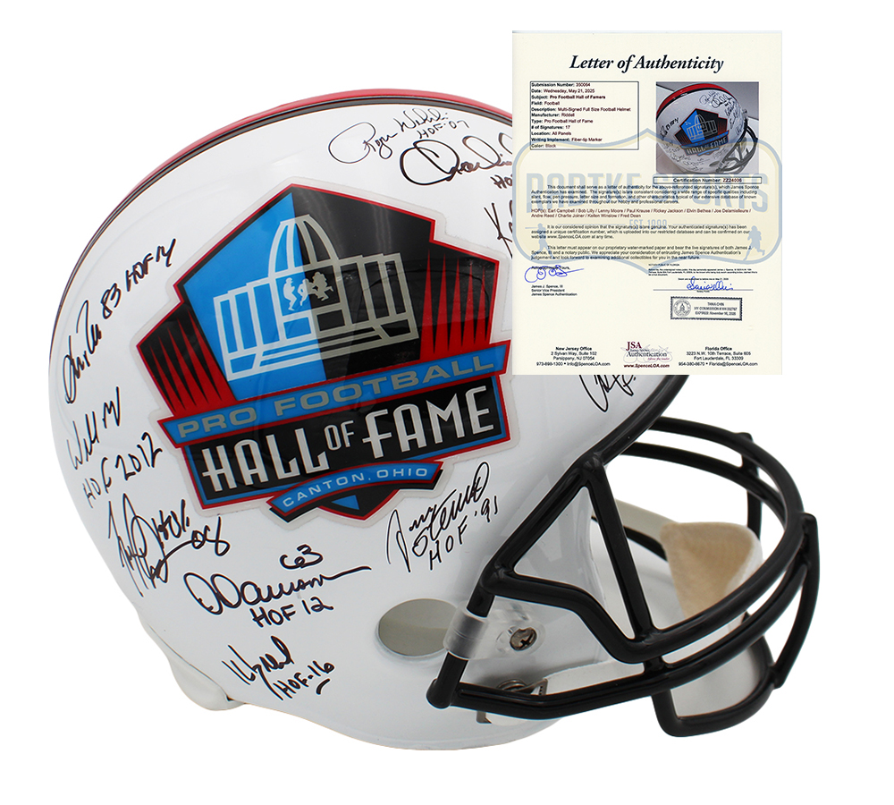 Multi-Signed Hall of Fame Full Size VSR4 NFL Helmet with 17 Signatures including Earl Campbell & Bob Lilly